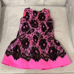 Milly mini fuchsia and black toddler dress